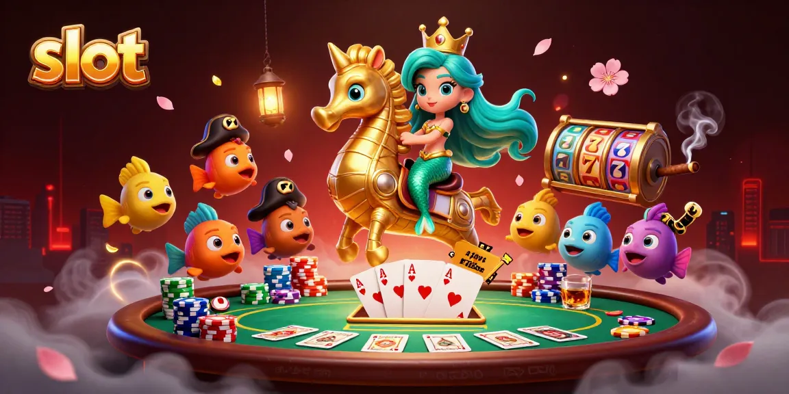 Engaging slot gaming scene featuring a mermaid princess with her seahorse, surrounded by vibrant casino elements.