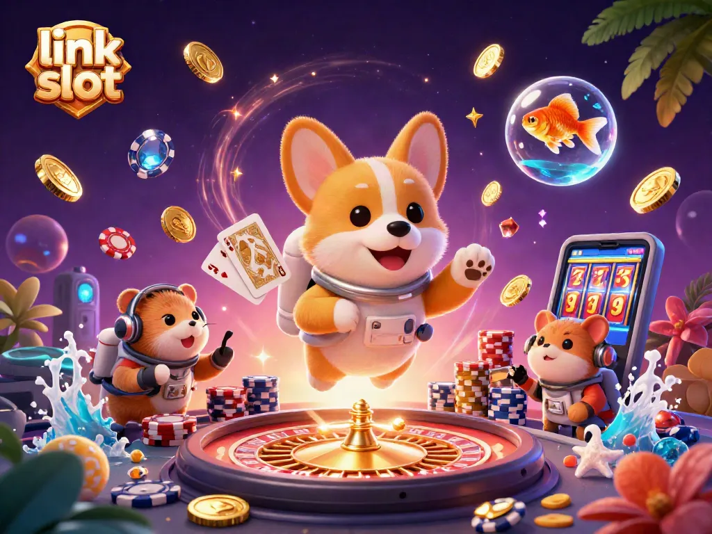 Experience the excitement of online gambling with link slot in a vibrant casino scene