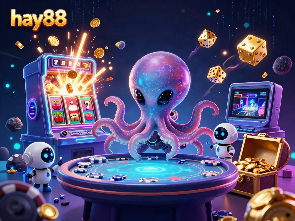 Experience the excitement of hay88's 3D casino world with alien characters and vibrant visuals.