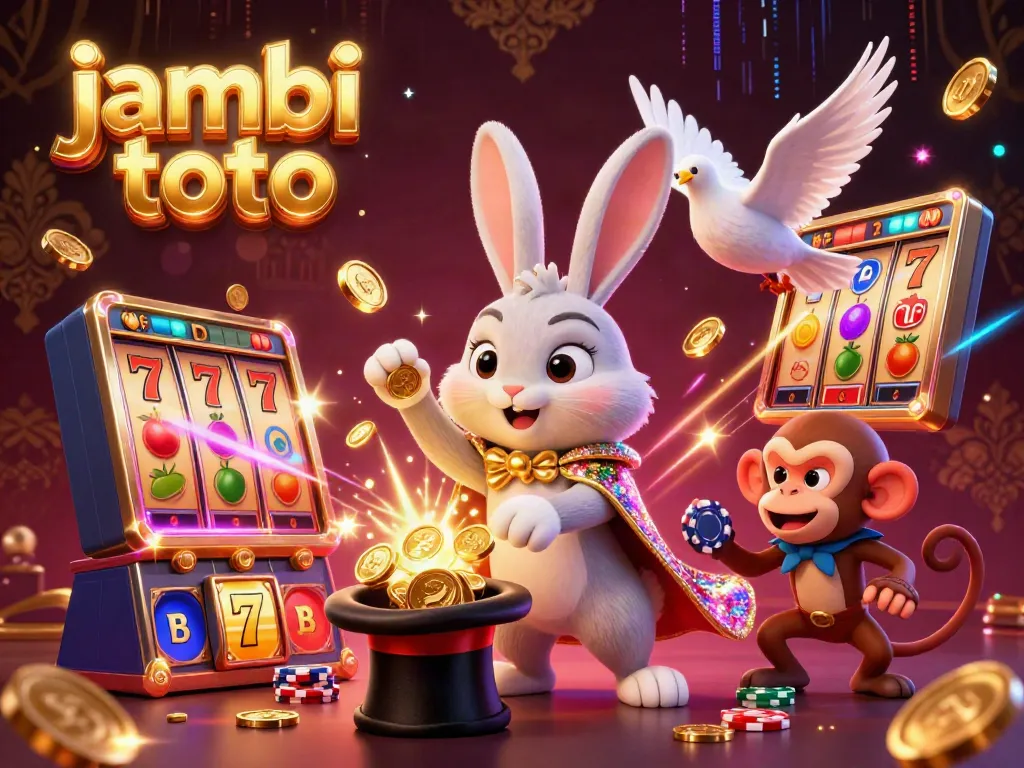 Experience the magic of jambi toto with dazzling coins and vibrant casino elements.