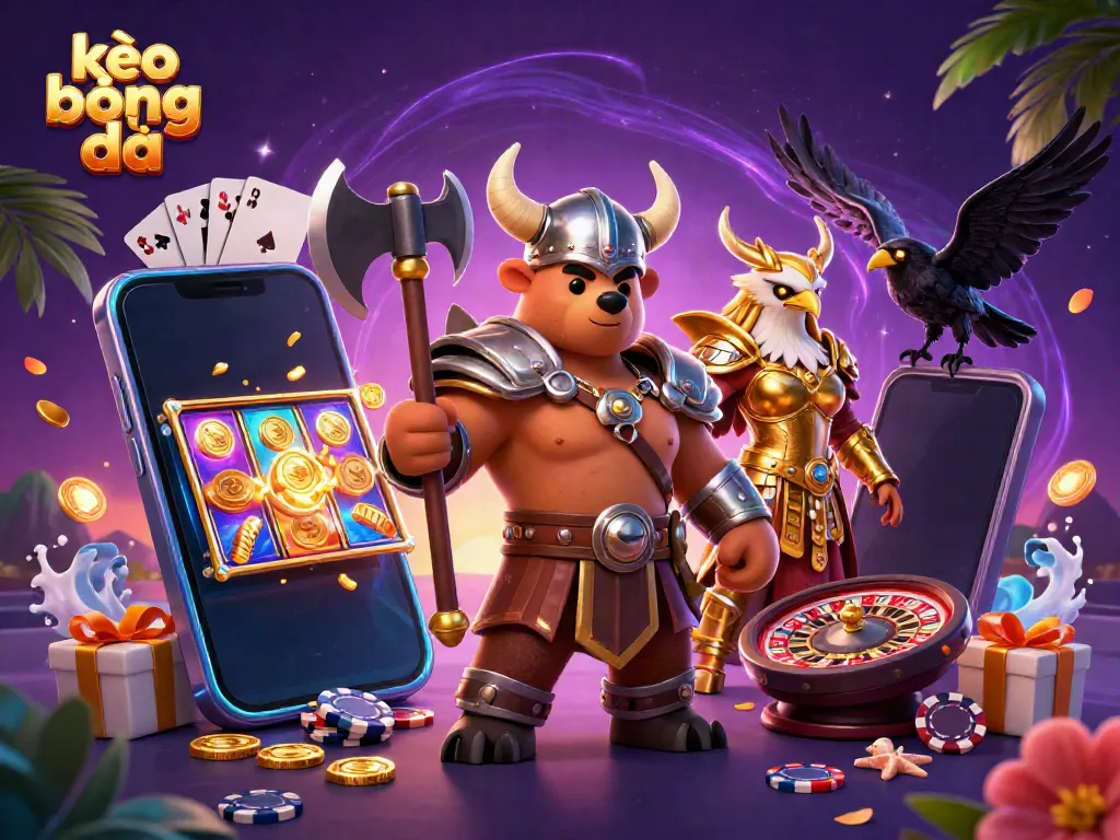 Engage in kèo bóng đá with vibrant 3D action featuring colorful slots and dynamic gaming elements.