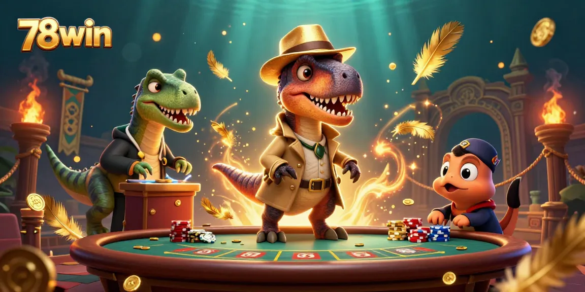 Immerse in the 78win casino action with a dinosaur-themed blackjack showdown.