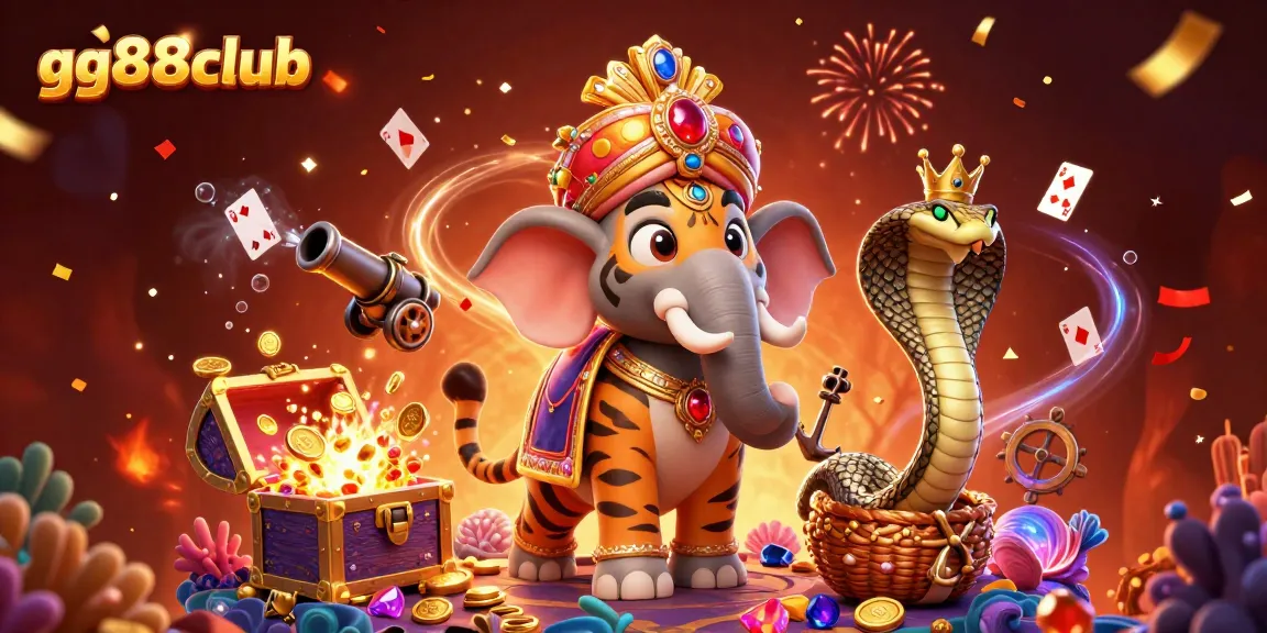Experience excitement at gg88club with dynamic 3D casino treasures and playful characters.