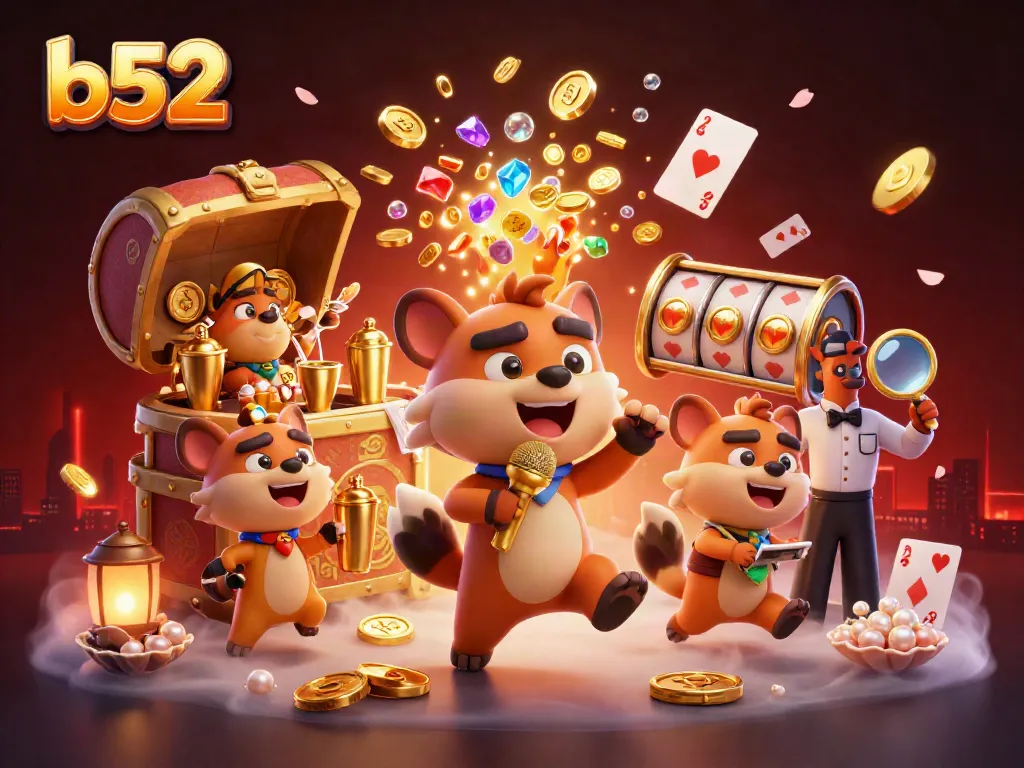 Enjoy lively b52 entertainment with hyenas running a comedy casino, mixing drinks, and checking IDs.
