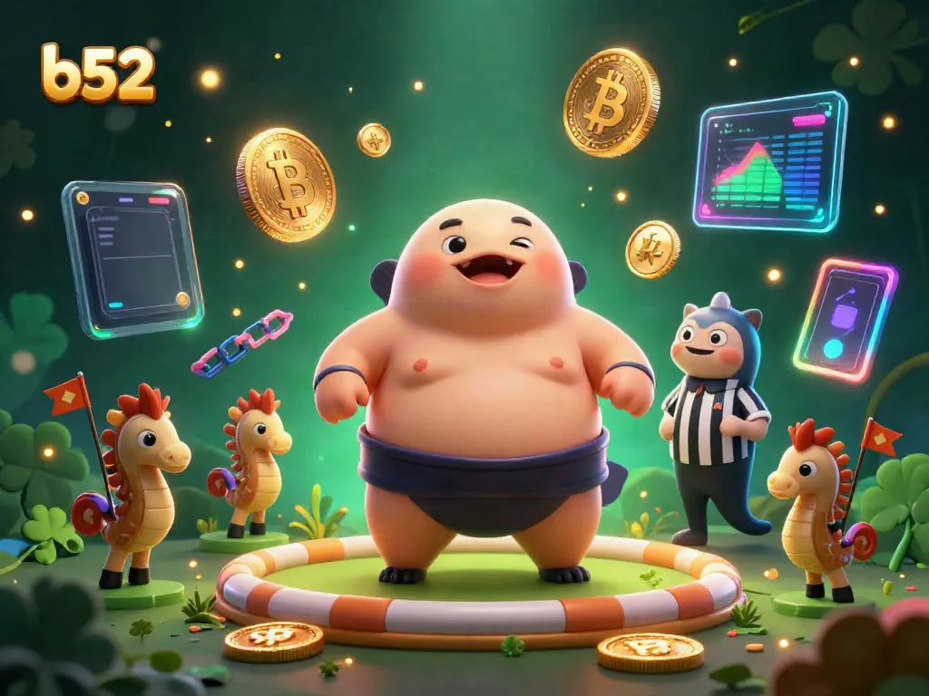Experience thrilling gameplay with b52, featuring a lively underwater scene of characters and crypto elements.