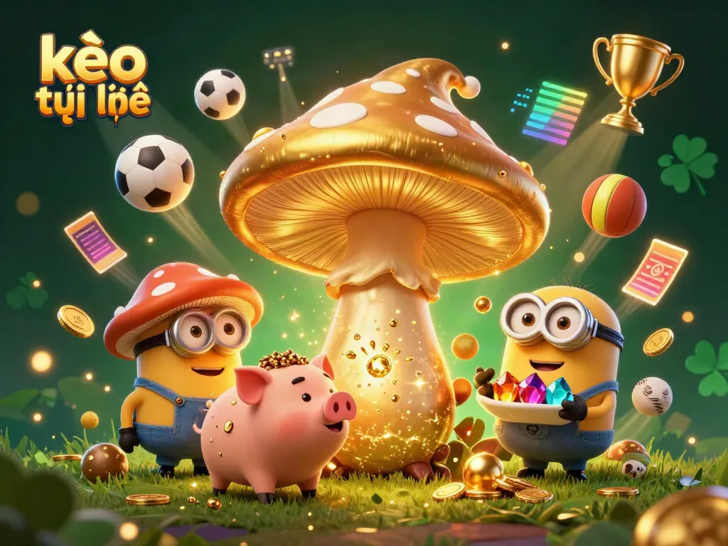 Experience the excitement of kèo trực tuyến with a magical illustration of wizards and sports elements.