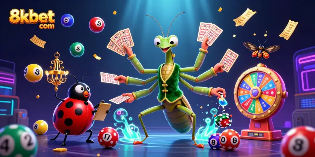 Experience thrilling gameplay at 8xbet com with live action from our cartoon casino scene.