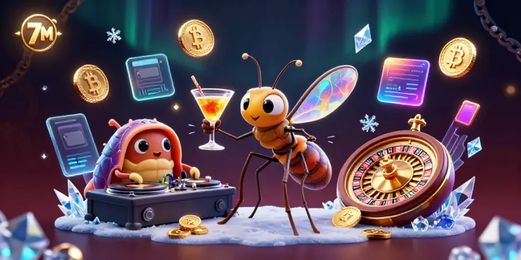 Experience the thrill of betting at 7M with vibrant casino elements and stylish characters.
