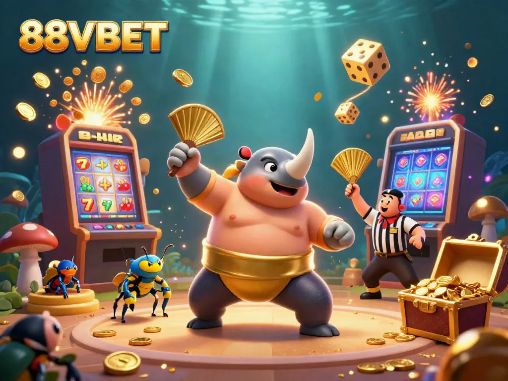 Experience the thrill of 88VBET casino with vibrant characters, gold coins, and jackpot excitement.