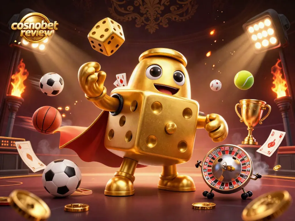 Engage with the thrilling cosmobet review in this vibrant, dynamic gambling illustration.