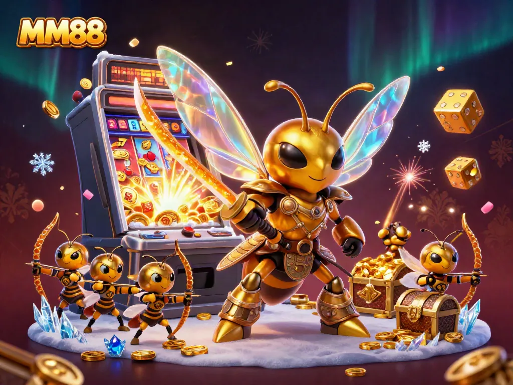 Experience the excitement of MM88 with vibrant slot machine action and 3D characters.