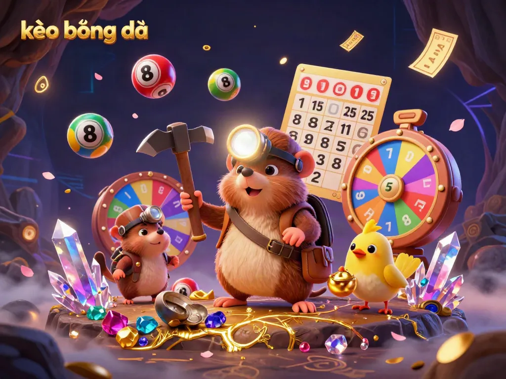 Experience thrilling kèo bóng đá action with vibrant colorful elements and lively characters in a dynamic gaming scene.