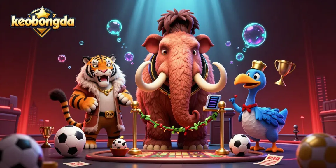 Place your bets on keobongda as a woolly mammoth checks IDs at a vibrant casino scene.