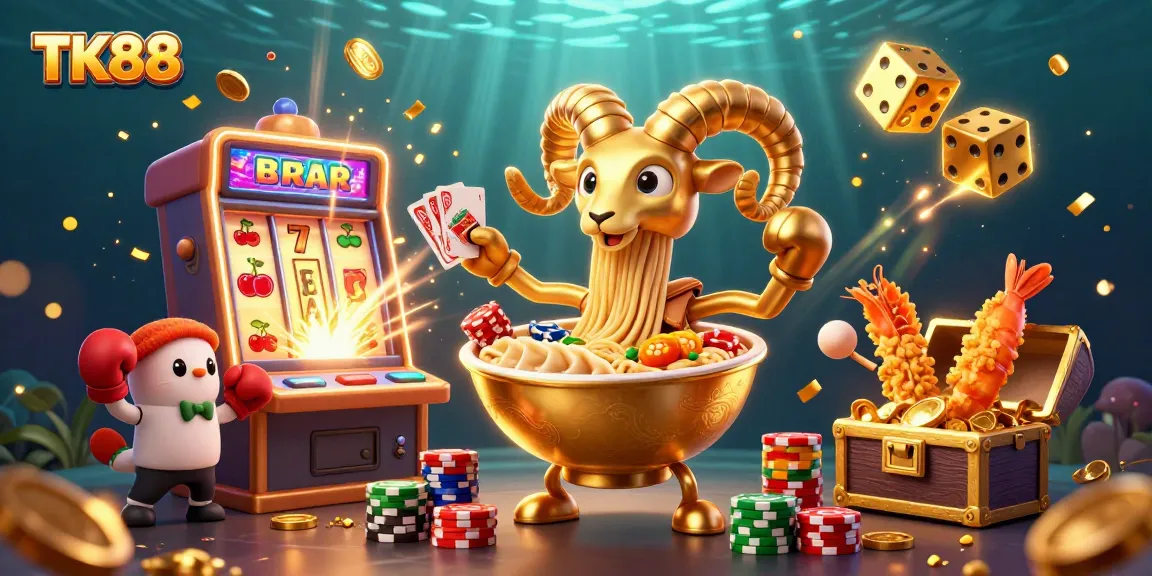 TK88 brings excitement to the casino with colorful characters dealing cards and bursting coins