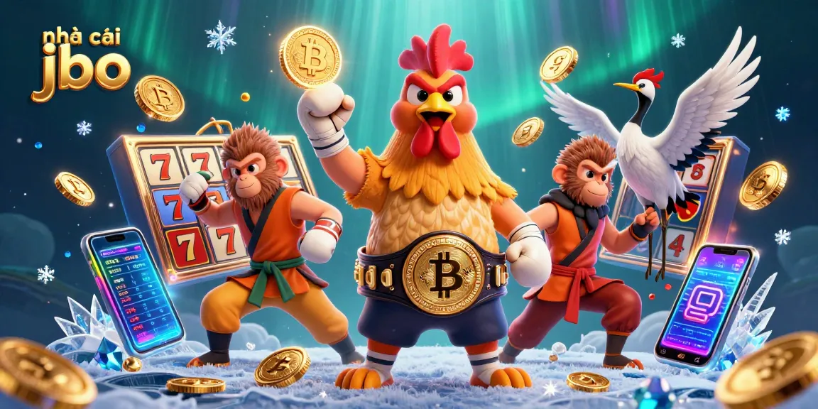 Engaging gambling scene with nhà cái jbo showcasing dynamic characters amid slot game elements.