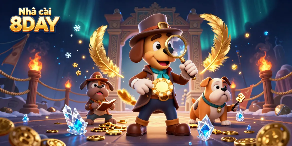 Engage with Nhà cái 8DAY, revealing thrilling poker chip clues and treasure in a vibrant casino world.