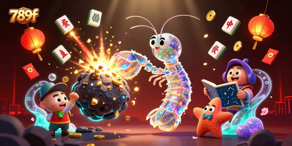 Experience dynamic action with 789f showcasing a galactic shrimp defeating asteroids in a vibrant casino universe.