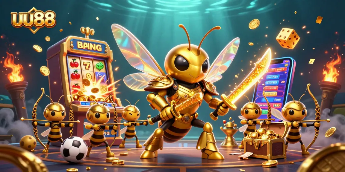 Experience thrilling uu88 actions with dynamic sports and casino elements in 3D gaming illustration.