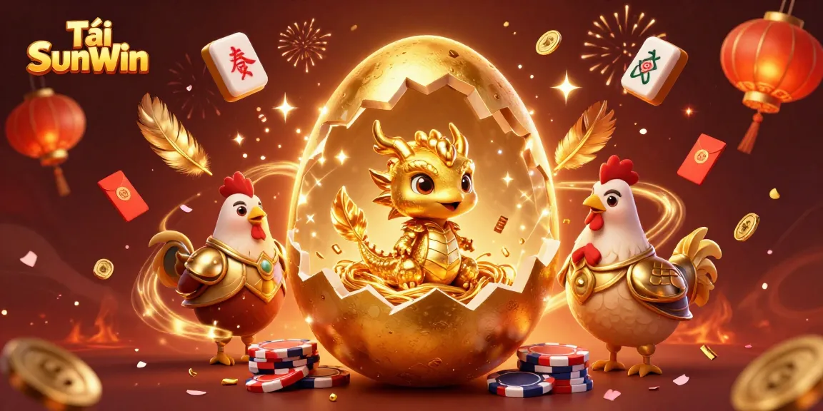 Experience winning excitement with Tải SunWin, featuring golden dragon and casino elements.