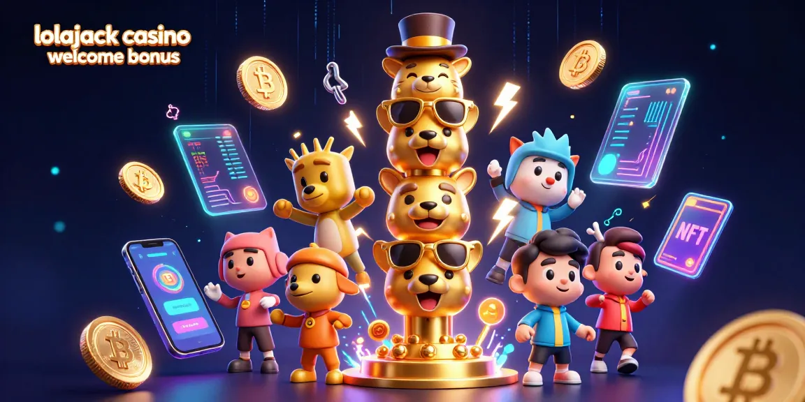 Experience the excitement of the lolajack casino welcome bonus with vibrant visuals and game elements.