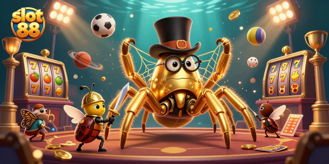 Experience thrilling slot 88 action with animated characters and casino elements in a vibrant 3D scene.