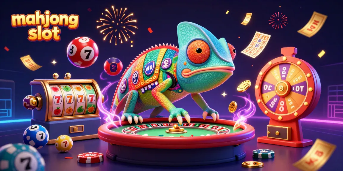 Experience exhilarating wins with mahjong slot in this vibrant casino illustration.