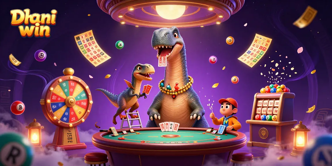 Dhani win offers exciting games with colorful lottery elements and engaging characters in a vibrant casino atmosphere.