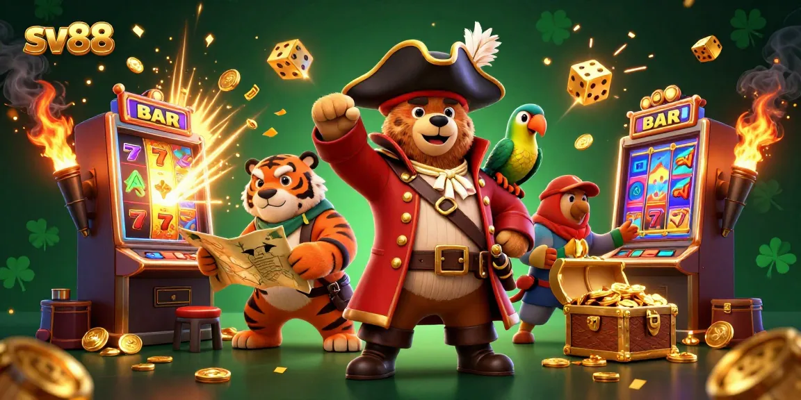 Experience winning with sv88's dynamic slot machines amid treasures in a casino adventure.